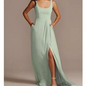 David’s Bridal Dusty Sage Bridesmaid Dress